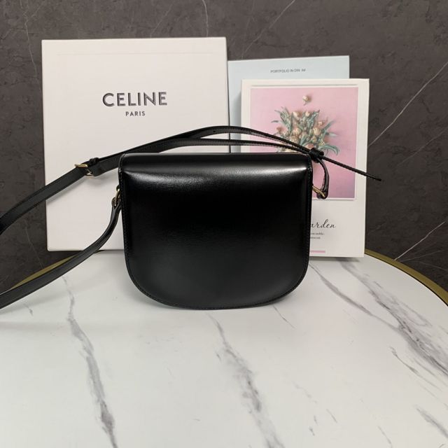 Celine original calfskin teen besace triomphe bag 110413 black
