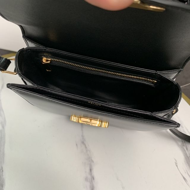 Celine original calfskin teen besace triomphe bag 110413 black