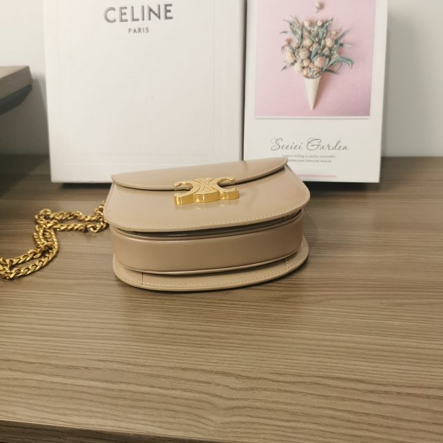 Celine original calfskin teen besace triomphe chain bag 110412 safari