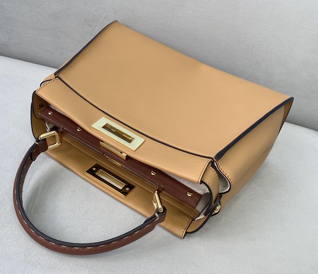 Fendi original calfskin medium peekaboo bag 8BN240 apricot