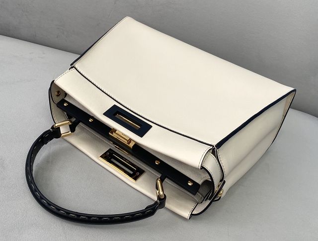 Fendi original calfskin medium peekaboo bag 8BN240 white