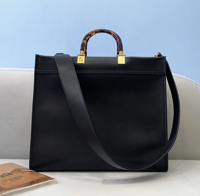 Fendi original calfskin medium sunshine shopper bag 8BH386 black