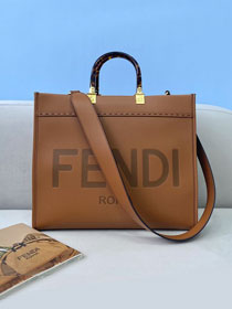 Fendi original calfskin medium sunshine shopper bag 8BH386 brown