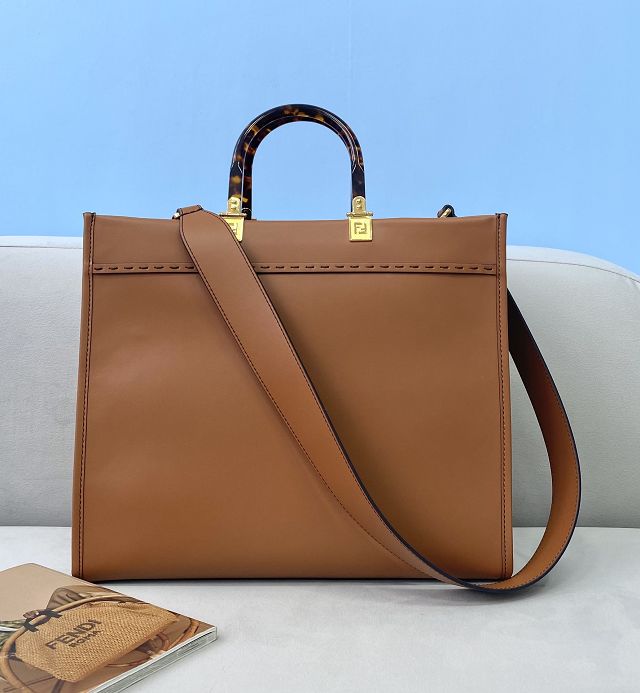 Fendi original calfskin medium sunshine shopper bag 8BH386 brown