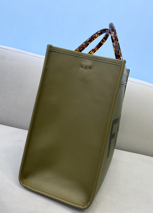 Fendi original calfskin medium sunshine shopper bag 8BH386 green