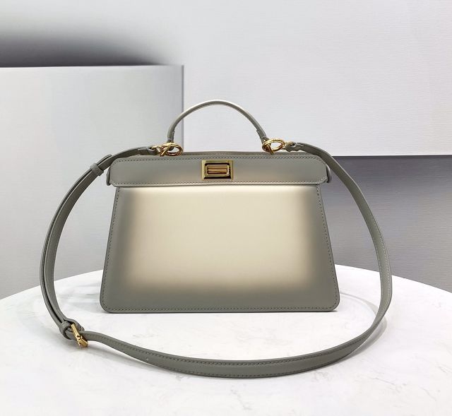 Fendi original calfskin small peekaboo ISeeU bag 8BN330 grey