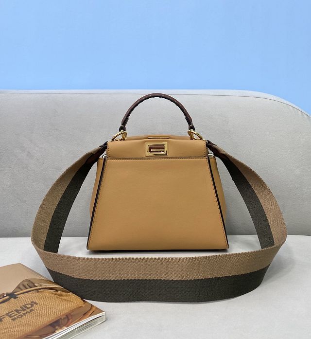 Fendi original calfskin small peekaboo bag 8BN244 apricot