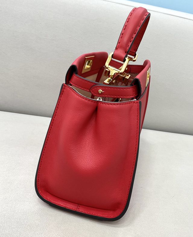 Fendi original calfskin small peekaboo bag 8BN244 red