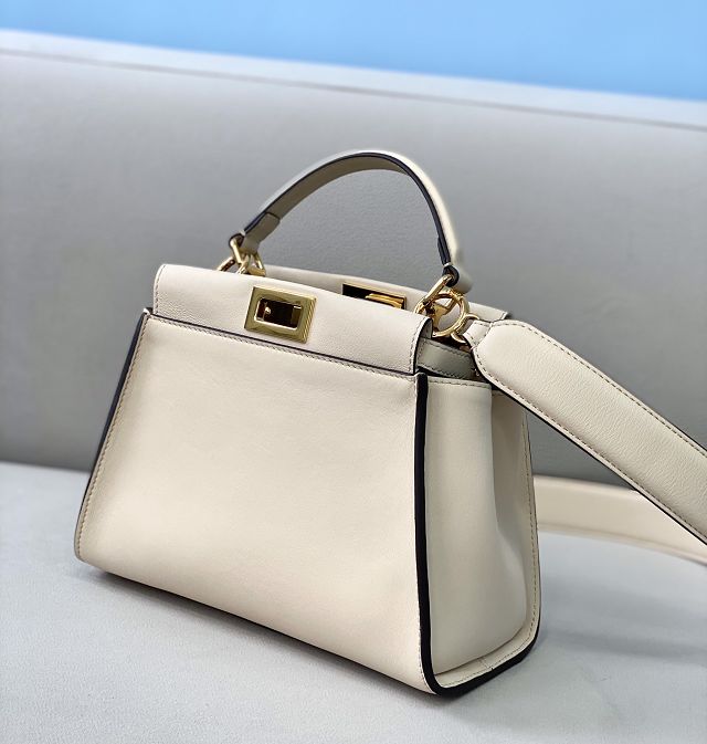 Fendi original calfskin small peekaboo bag 8BN244 white