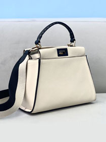 Fendi original calfskin small peekaboo bag 8BN244-2 white