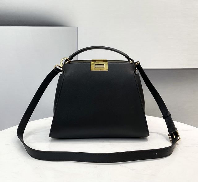 Fendi original calfskin small peekaboo bag 8BN255 black