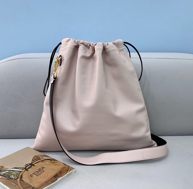 Fendi original calfskin large drawstring bag 8BH352 pink