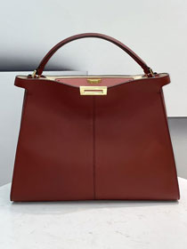 Fendi original calfskin large peekaboo Iseeu tote 7VA528 bordeaux