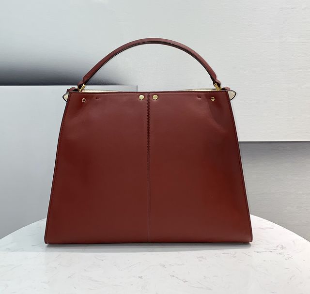 Fendi original calfskin large peekaboo Iseeu tote 7VA528 bordeaux