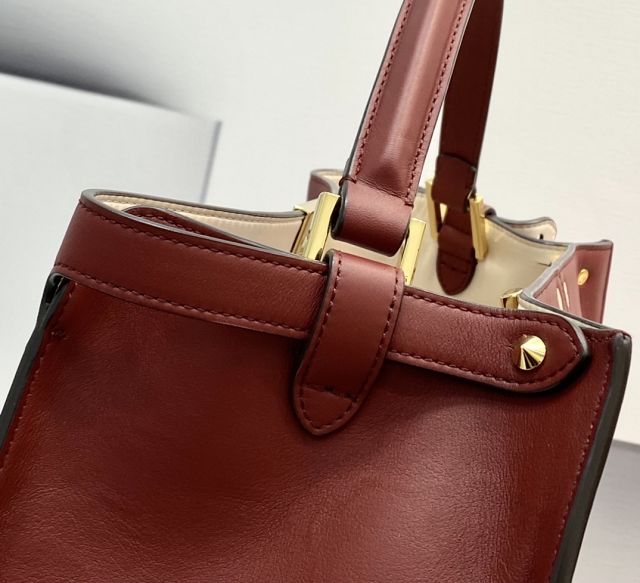 Fendi original calfskin large peekaboo Iseeu tote 7VA528 bordeaux