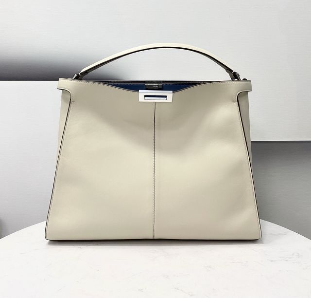 Fendi original calfskin large peekaboo Iseeu tote 7VA528 white