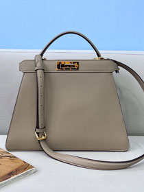 Fendi original calfskin medium peekaboo ISeeU bag 8BN321 grey