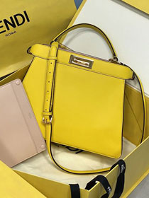 Fendi original calfskin medium peekaboo ISeeU bag 8BN321 yellow