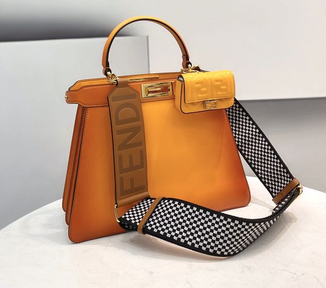 Fendi original calfskin medium peekaboo ISeeU bag 8BN321-2 orange