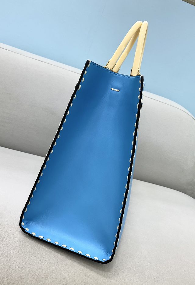 Fendi original calfskin medium sunshine shopper bag 8BH386 blue