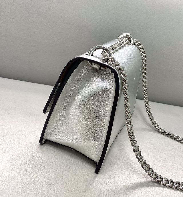 Fendi original calfskin mini kan U bag 8M0513 silver