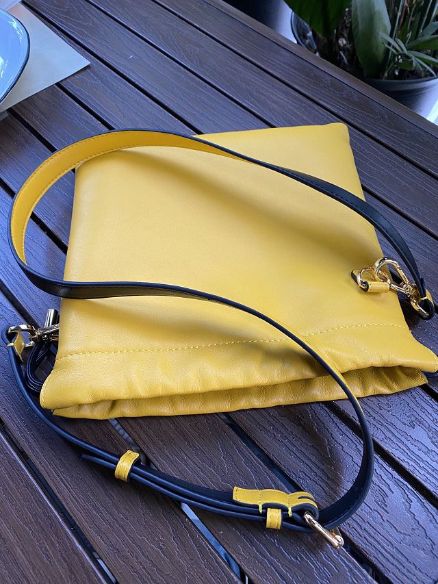 Fendi original calfskin small drawstring bag 8BH355 yellow