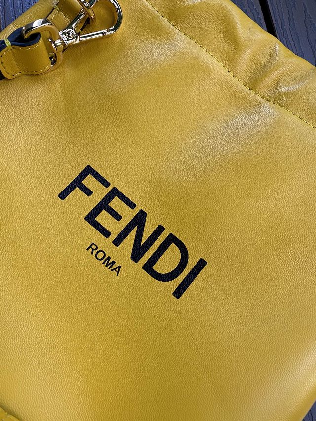 Fendi original calfskin small drawstring bag 8BH355 yellow