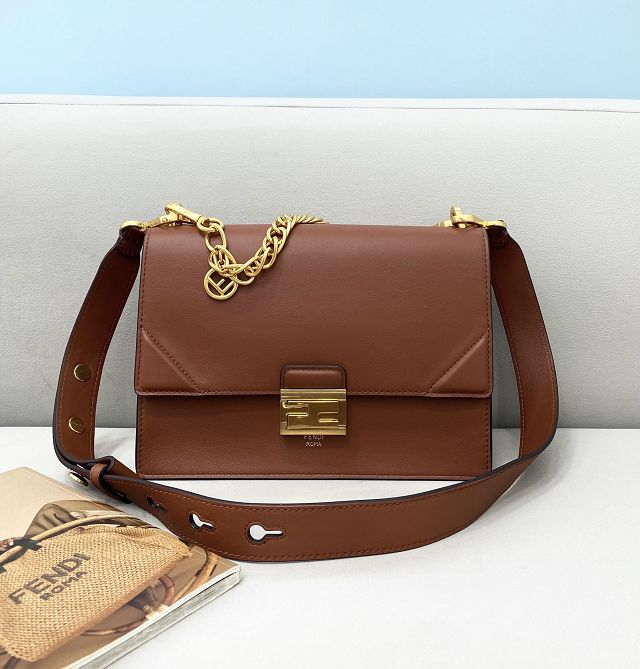 Fendi original calfskin small kan U bag 8M0515 brown