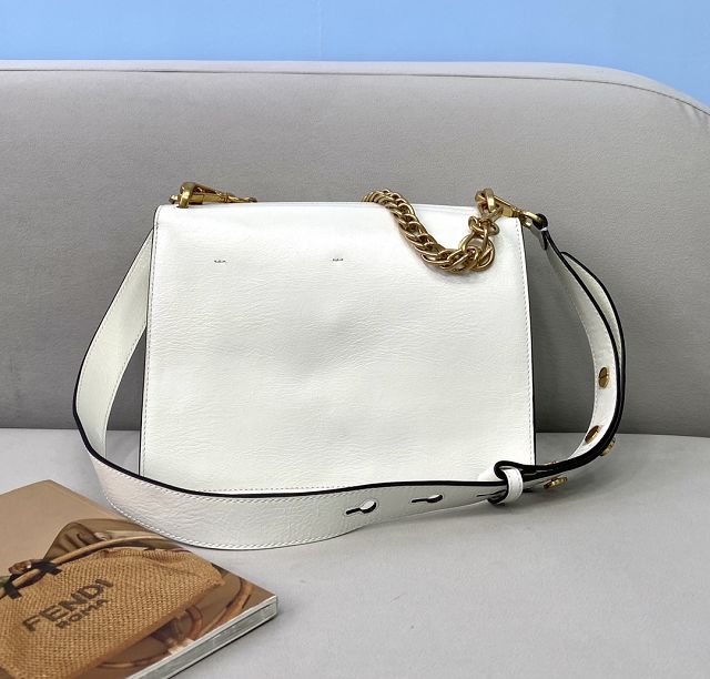 Fendi original calfskin small kan U bag 8M0515 white