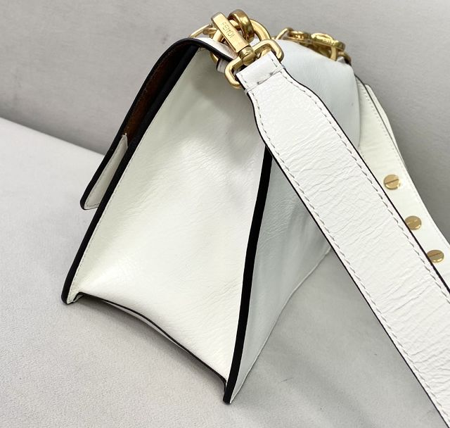 Fendi original calfskin small kan U bag 8M0515 white