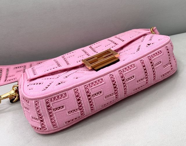 Fendi original canvas medium baguette bag 8BR600 pink