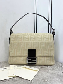 Fendi original canvas medium shoulder bag 8BR121 beige