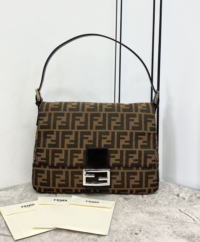 Fendi original canvas medium shoulder bag 8BR121 brown