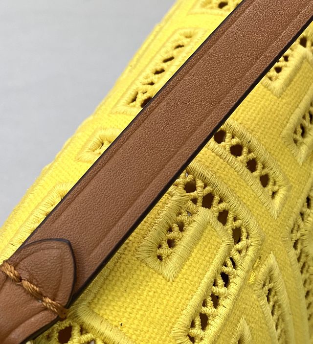 Fendi original canvas mini baguette bag 8BS017 yellow