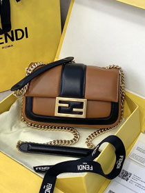 Fendi original lambskin mini baguette chain bag 8BS045 brown