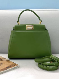 Fendi original lambskin small peekaboo bag 8BN244 green