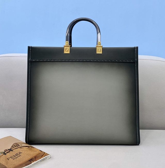 Fendi original calfskin large sunshine shopper bag 8BH372-2 grey