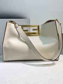 Fendi original calfskin large way handbag 8BH391 white