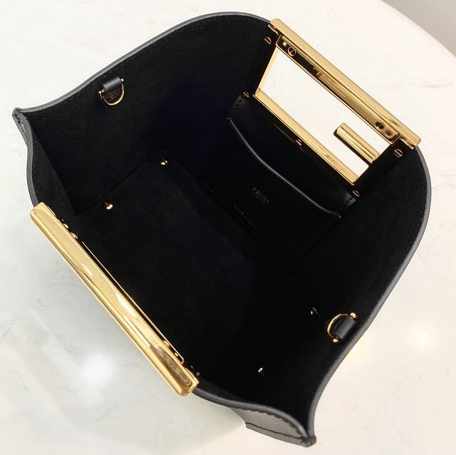 Fendi original calfskin mini way handbag 8BS054 black