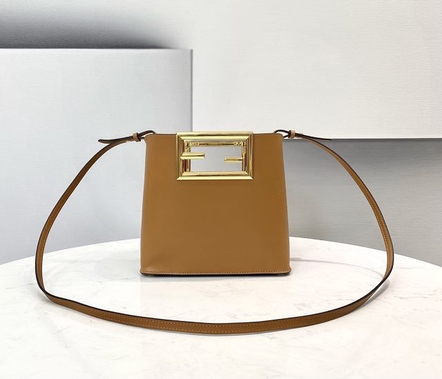 Fendi original calfskin mini way handbag 8BS054 brown