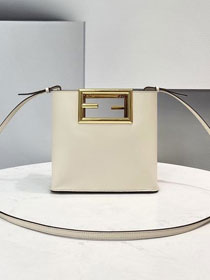 Fendi original calfskin mini way handbag 8BS054 white