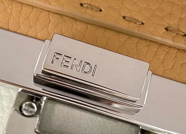 Fendi original grained calfskin small peekaboo ISeeU bag 8BN327 white