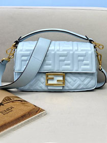 Fendi original lambskin medium baguette bag 8BR600 light blue