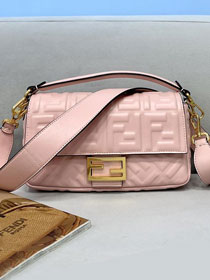 Fendi original lambskin medium baguette bag 8BR600 pink