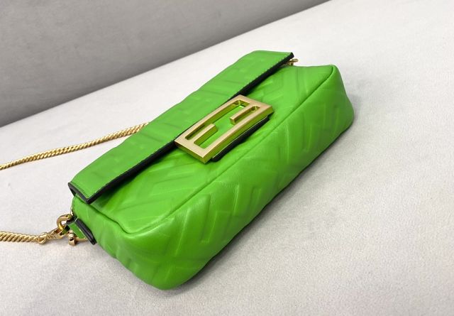 Fendi original lambskin mini baguette bag 8BS017 green