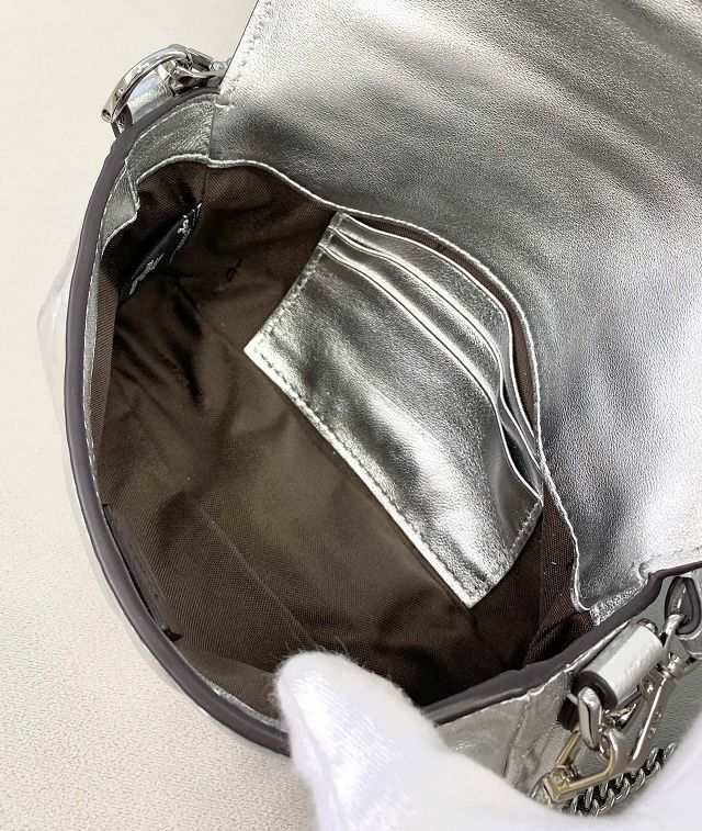 Fendi original lambskin mini baguette bag 8BS017 silver