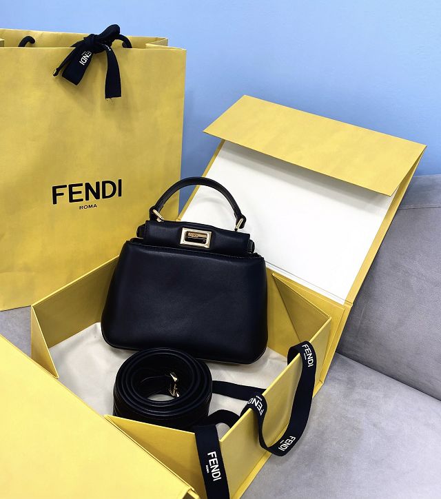 Fendi original lambskin mini peekaboo bag 8BN241 black