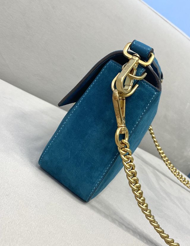 Fendi original suede medium baguette bag 8BR600 blue