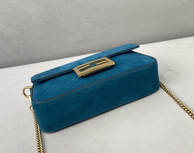 Fendi original suede mini baguette bag 8BS017 blue