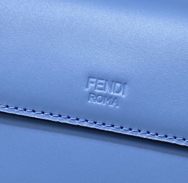 Fendi original calfskin kan I F small flap bag 8BT286 blue